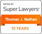 Rated By SuperLawyers Thomas J. Nathan 10 Years Badge